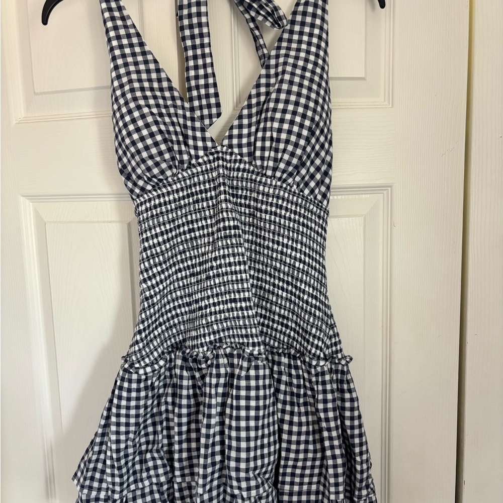 Hollister Black and White Gingham Mini Dress